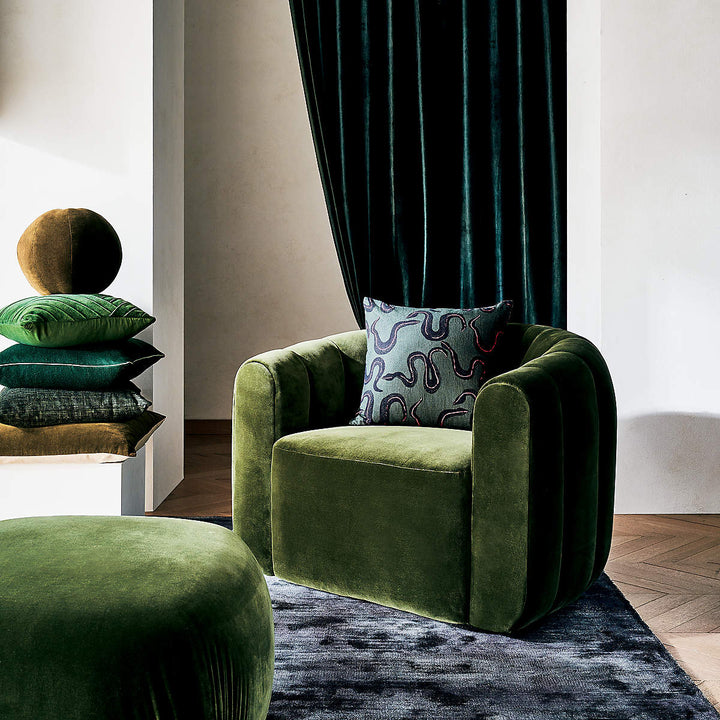 Fitz Green Velvet Swivel Chair