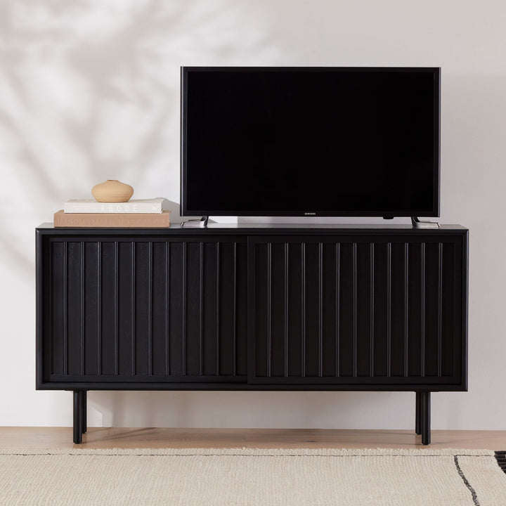 Slatted Shallow Media Console