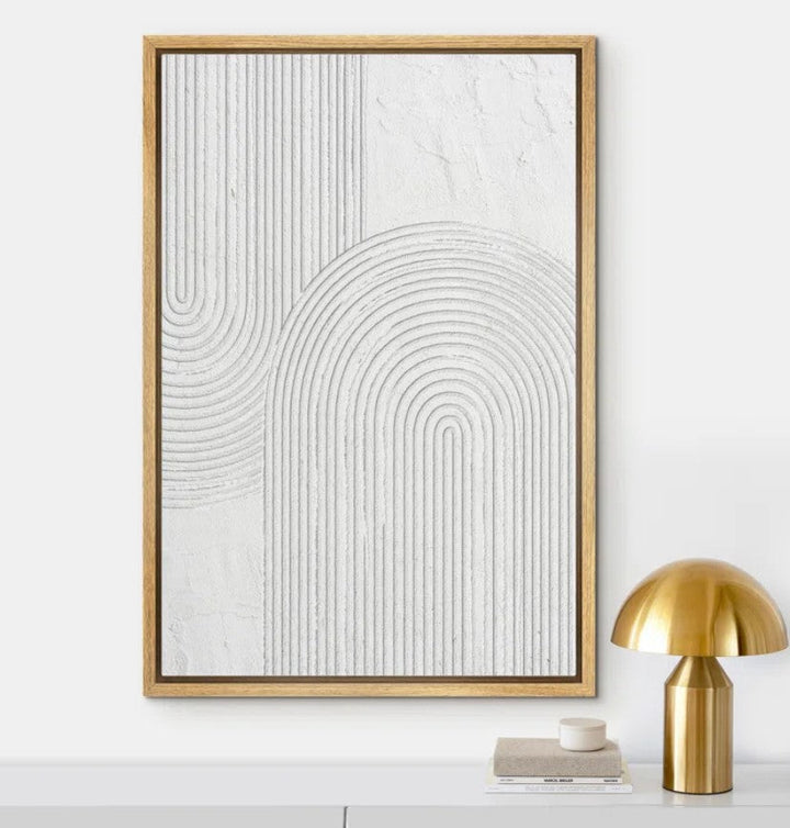 Framed Canvas Texture Effect Print Abstract Modern Art