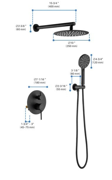 Circular Shower Faucet with Rough-in Valve