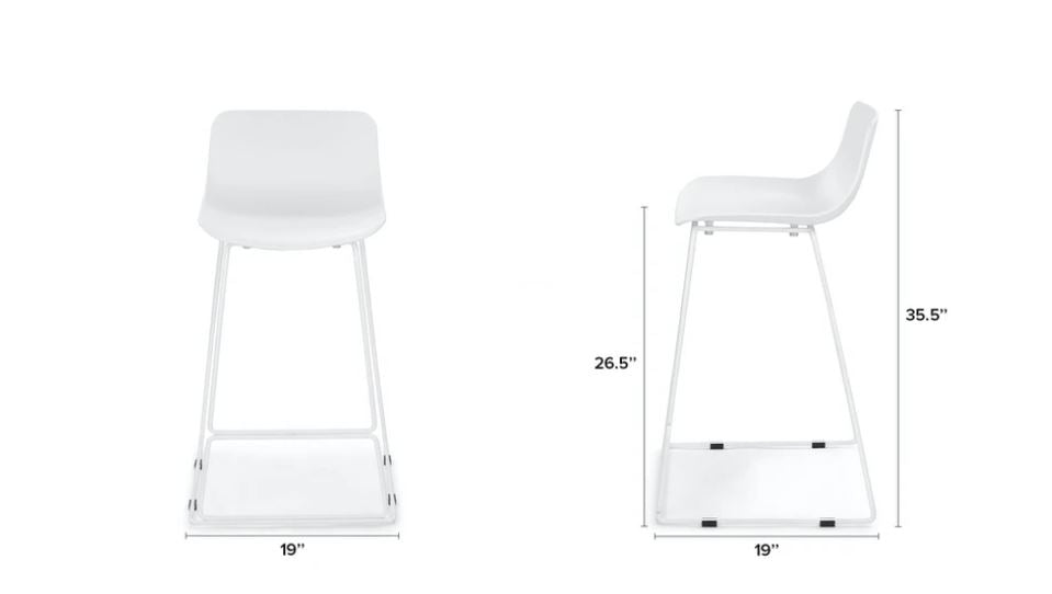 Anco White Counter Stool