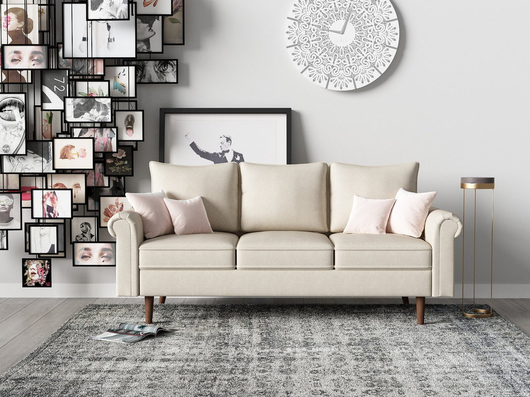Omar 74.4Rolled Arms Sofa