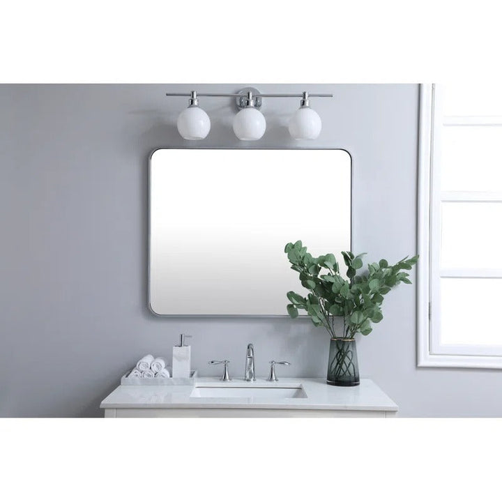 Sabine Metal Rounded Rectangle Wall Mirror 36x30