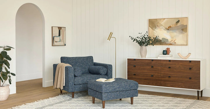 Sven Neptune Blue Ottoman