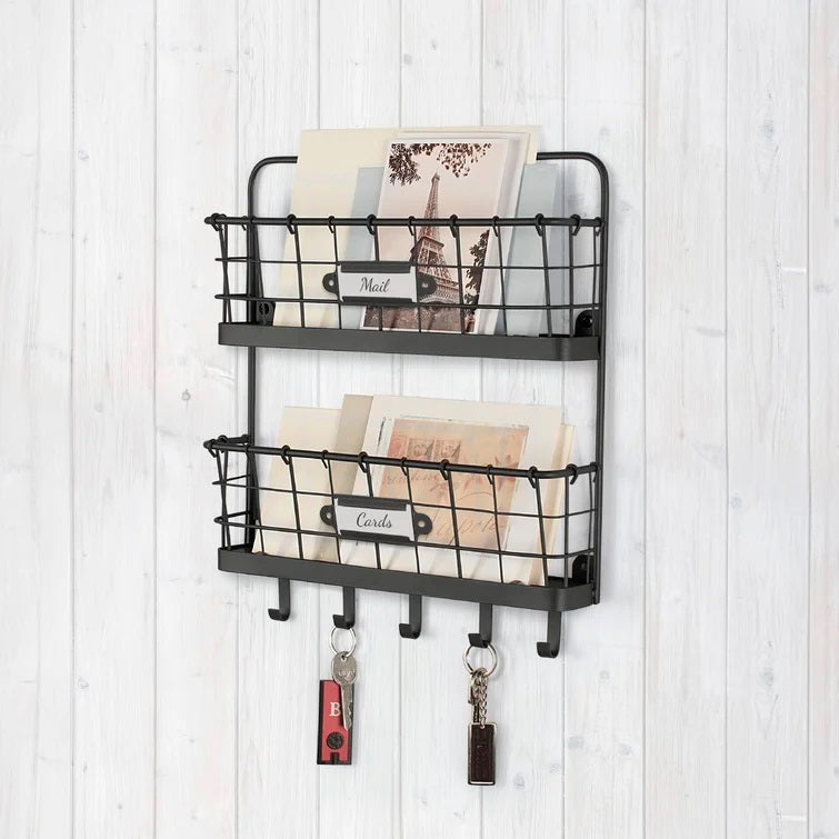 Dickinson 2Tier Letter Holder Organizer with Wall Baskets
