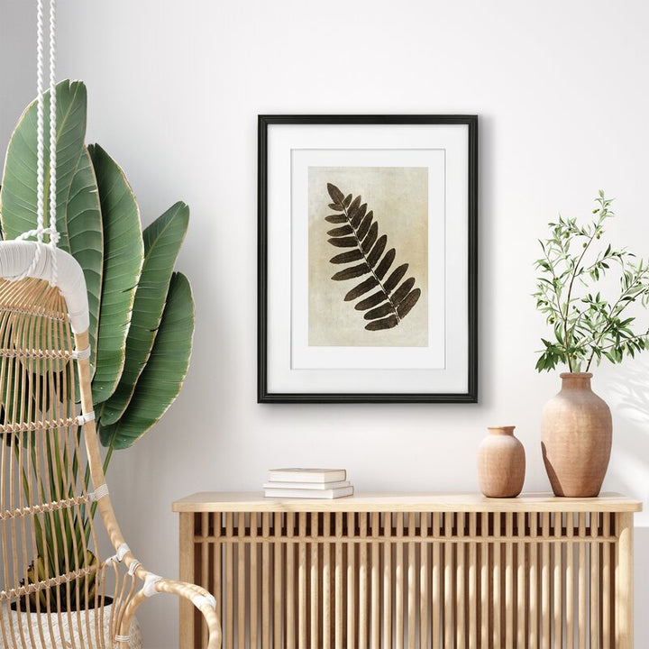 Sepia Leaf Collage Picture Frame Painting With Frame