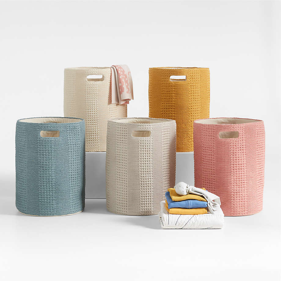 Nella Green Waffle Weave Kids Hamper