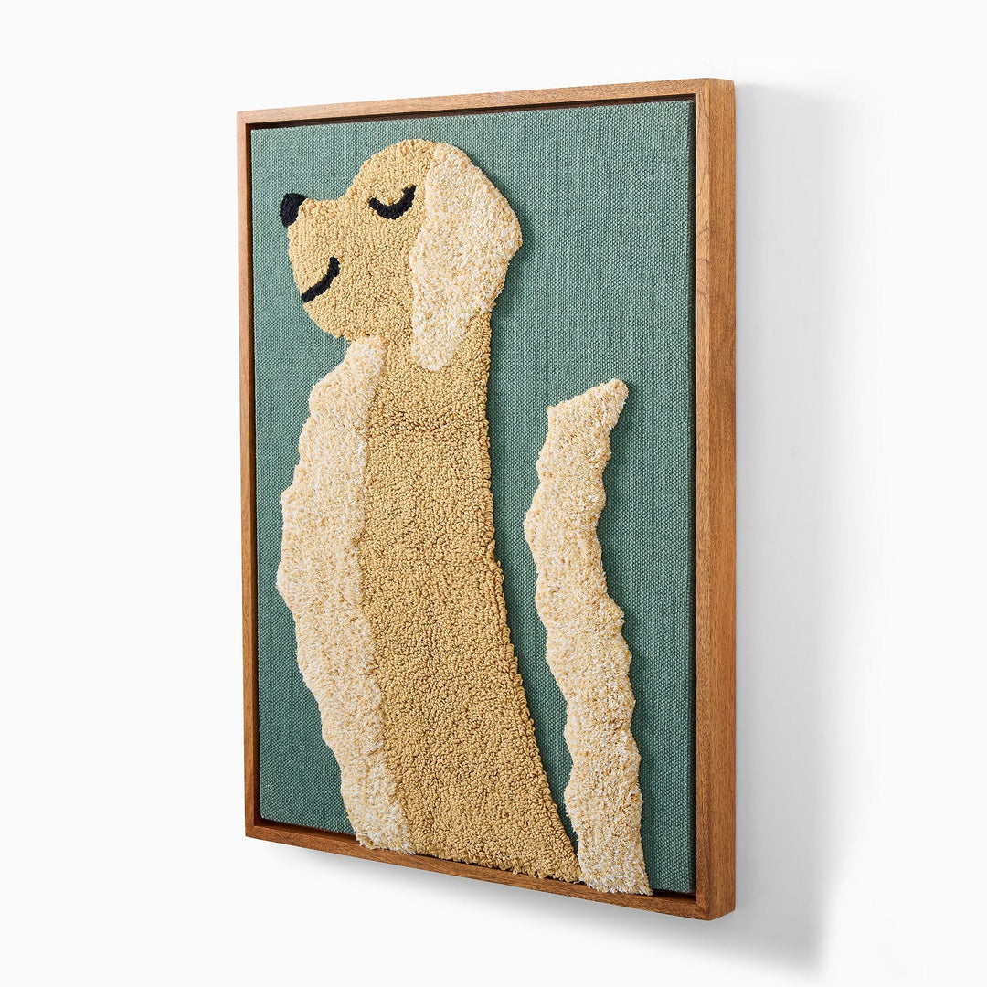 West Elm x PBK Puppy Woven Framed Art Golden Doodle