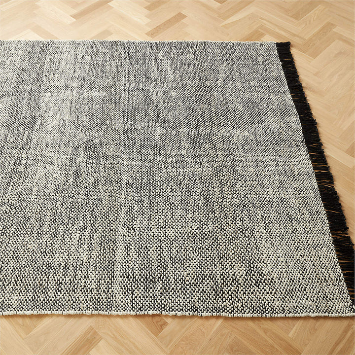 LENO BLACK AND WHITE JUTE AREA RUG 8'X10'