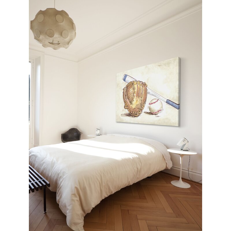 Baseball Gear by Reesa Qualia Painting Print on Wrapped Canvas