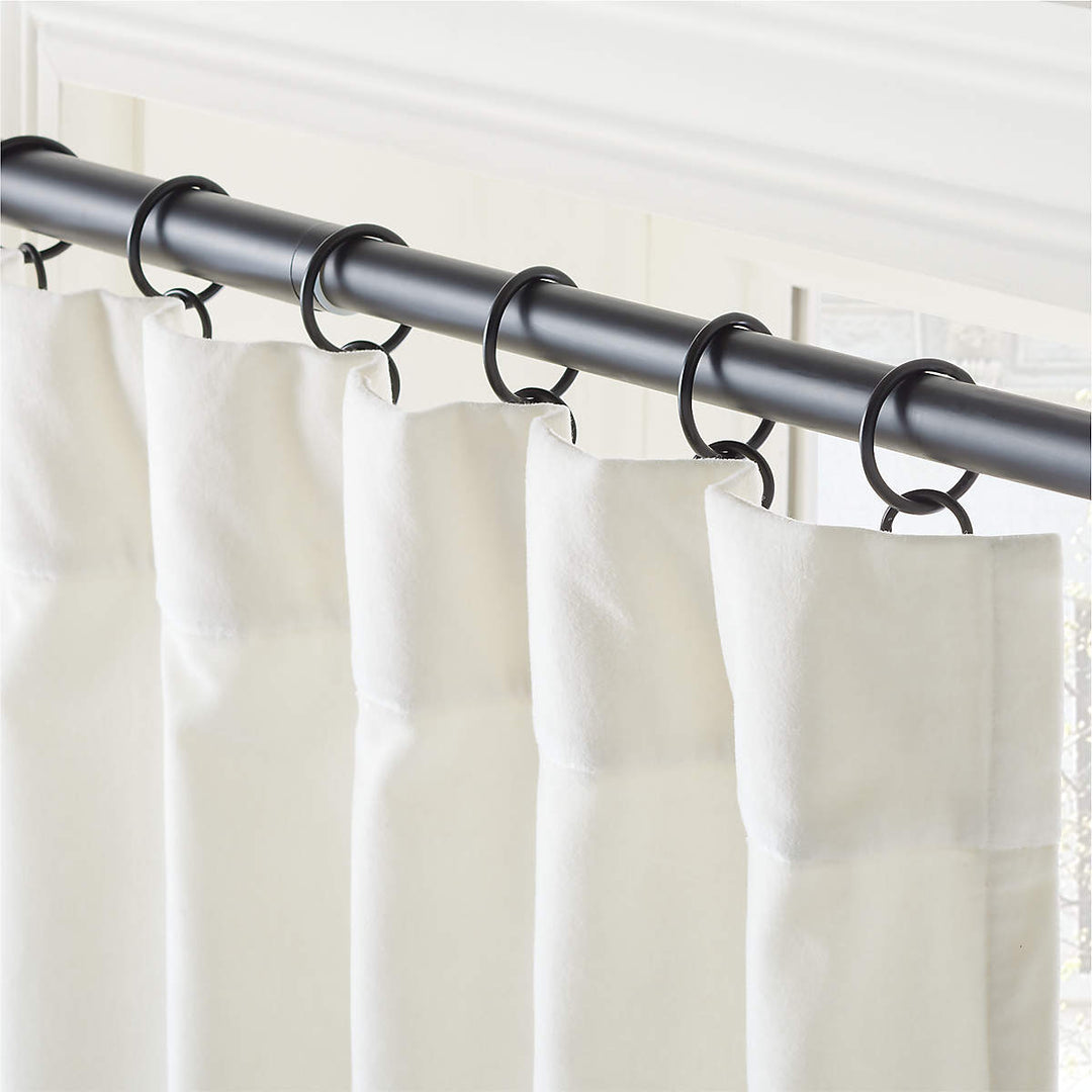 Warm White Organic Cotton Velvet Window Curtain