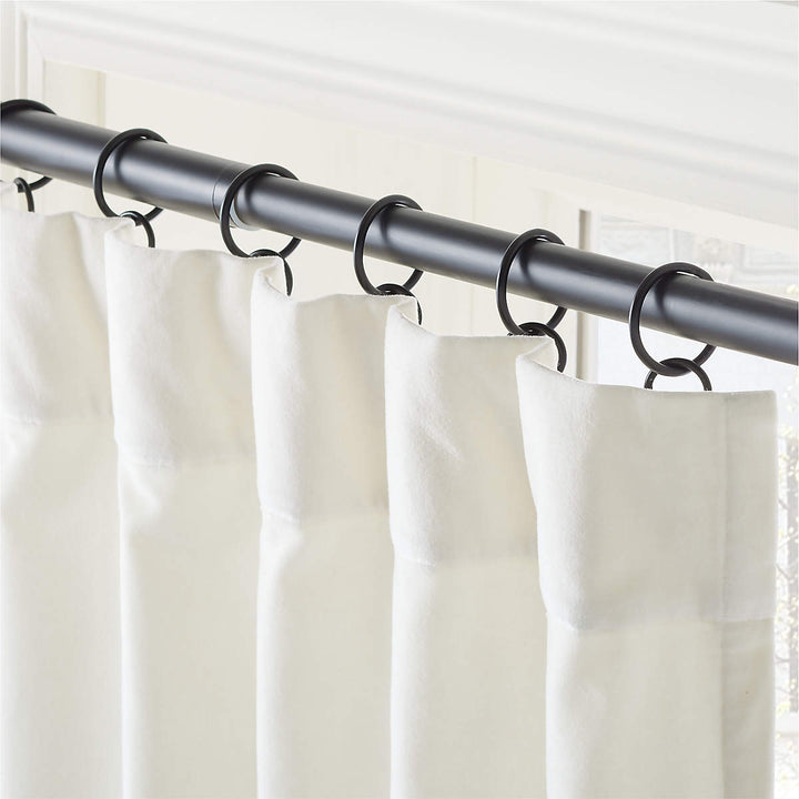 Warm White Organic Cotton Velvet Window Curtain