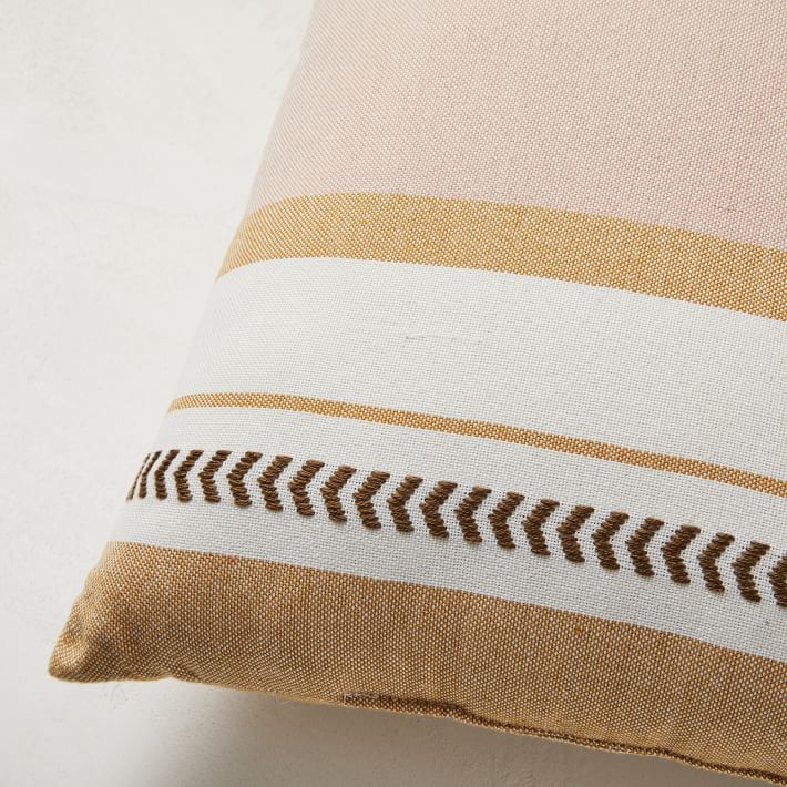 Variegated Block Stripe Indoor Outdoor Pillow With Insert-20"X20"