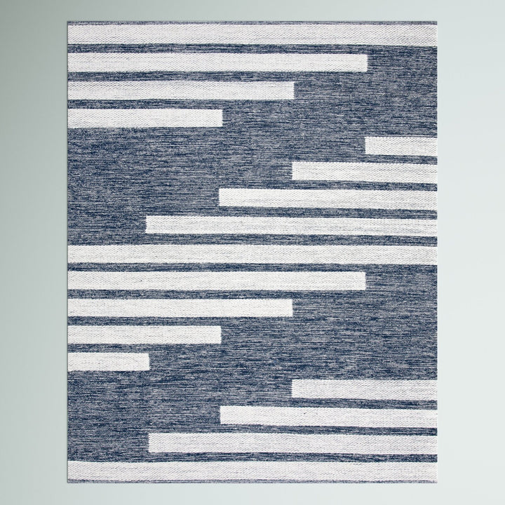Alexio Handmade Flatweave Navy Rug 9x12