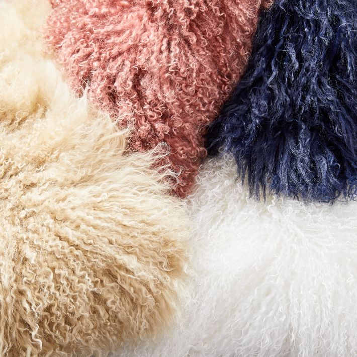 Mongolian Lamb Pillow Cover no insert-16"x16"