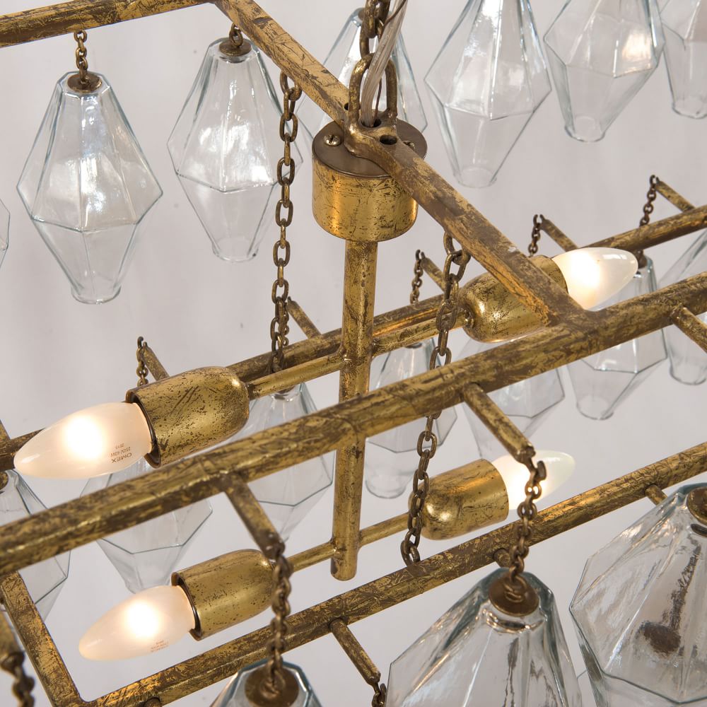 Grand Waterfall Rectangle Chandelier 52"