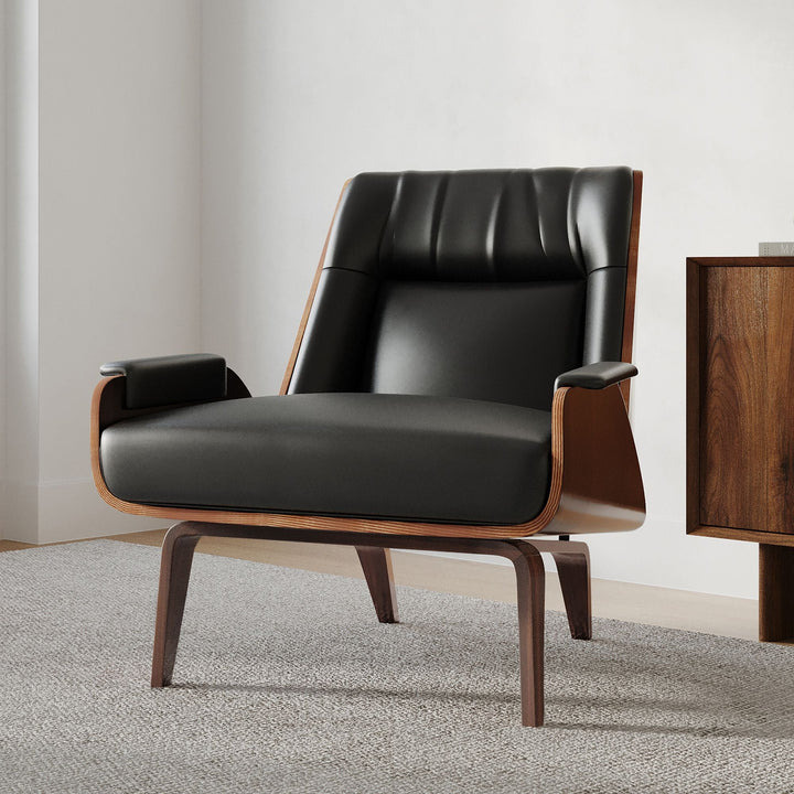 Paulo Bent Ply Leather Chair