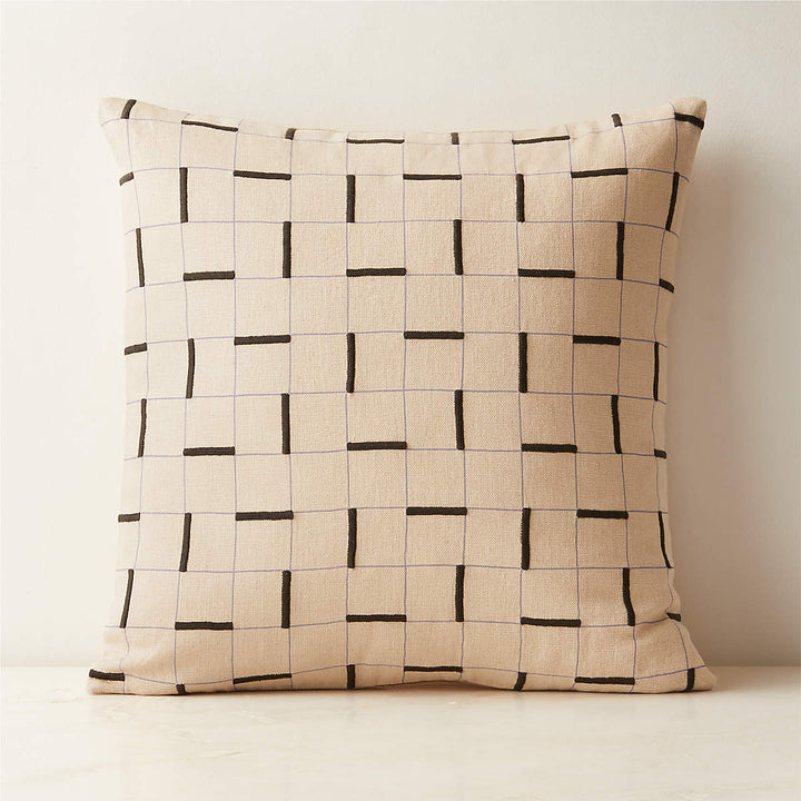 Symi Brown And Smoked Lavender Throw Pillow