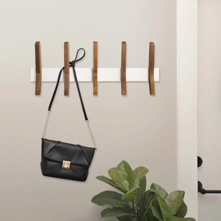 Ottoville Wide Solid Wood Hook Wall Mounted Coat Rack