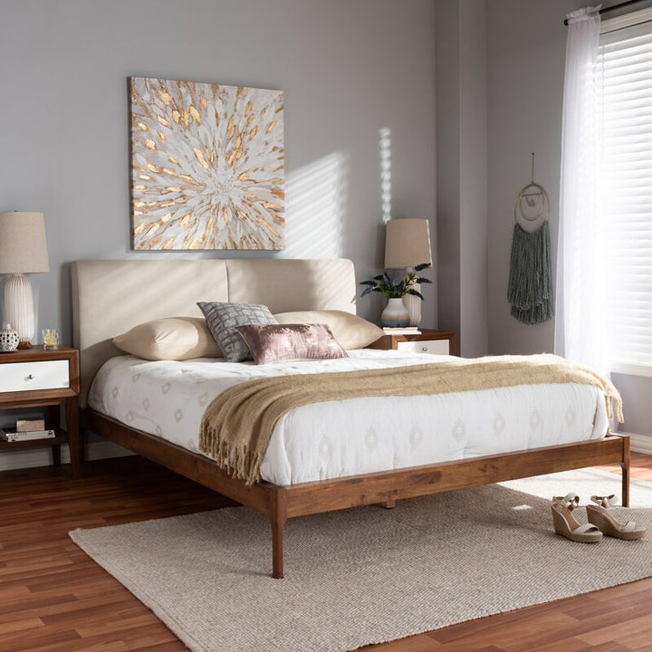 Mcrae Solid Wood and Upholstered Low Profile Platform Bed-king