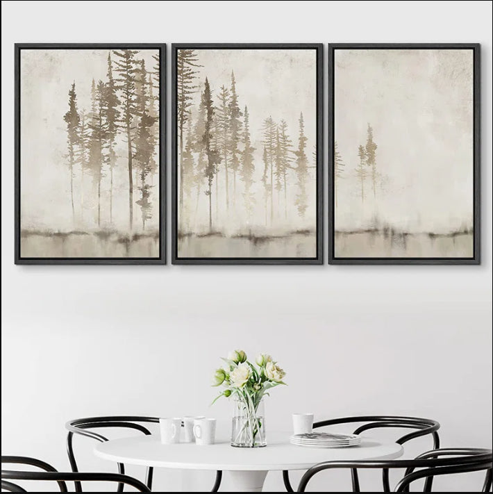 Grunge Forest Tree Landscape Framed