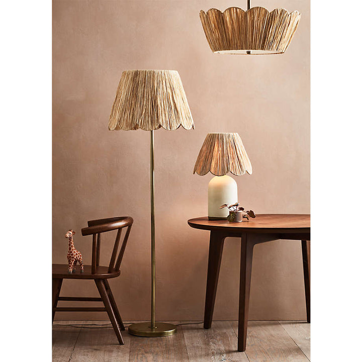Greta Scalloped Raffia Table Lamp