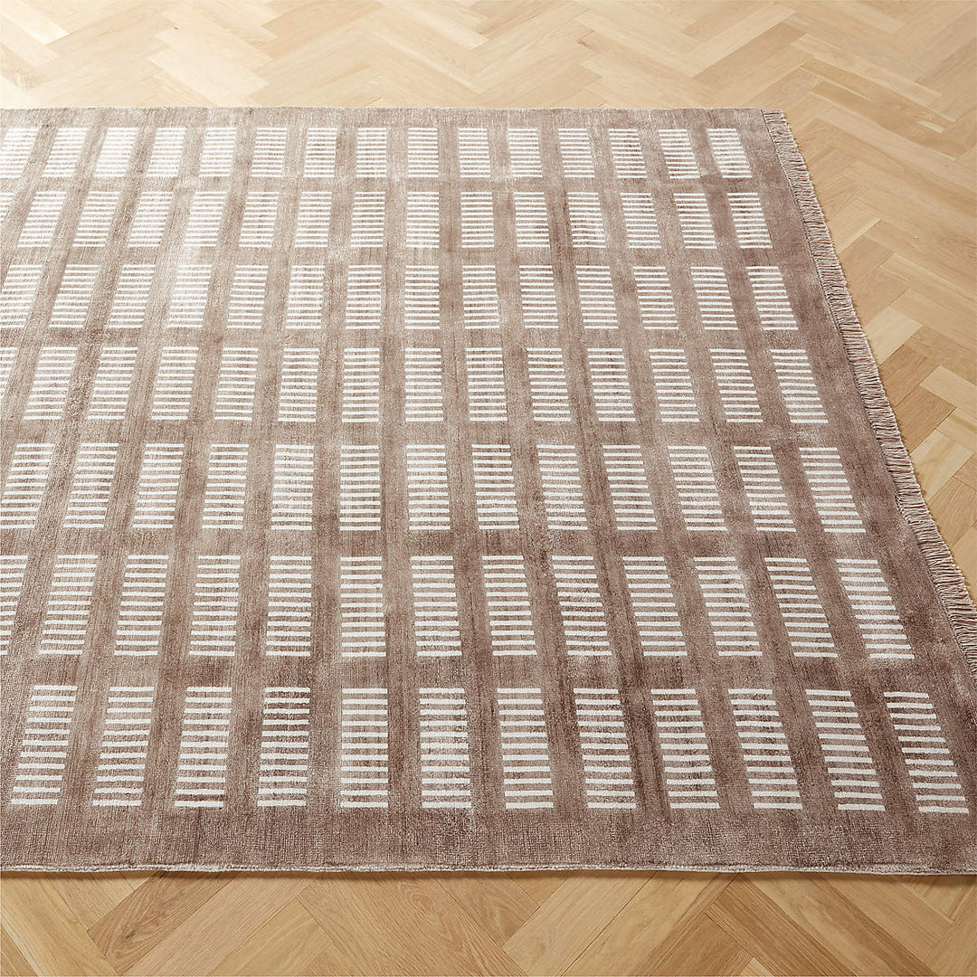ALIZE HANDLOOMED VISCOSE LIGHT BROWN AREA RUG 8'X10'