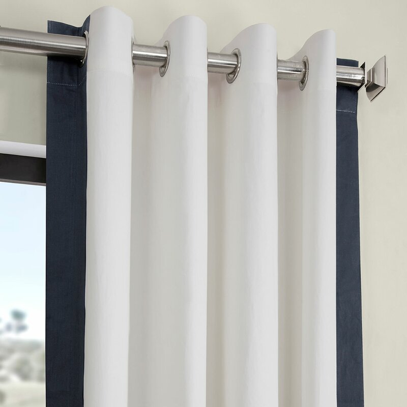 Yang Cotton Solid Room Darkening Grommet Single Curtain Panel-108''