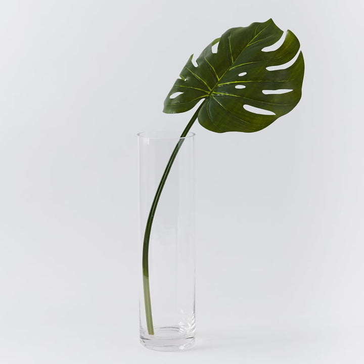 Faux Green Monstera Plant Leaf Stem