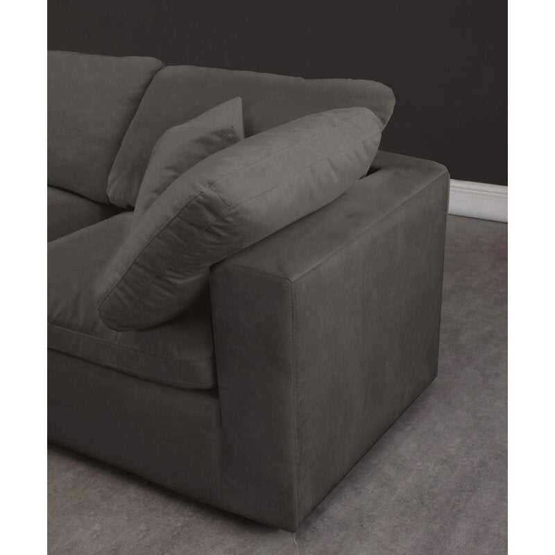 Millersburg Velvet Modular Sofa and Chaise with Ottoman