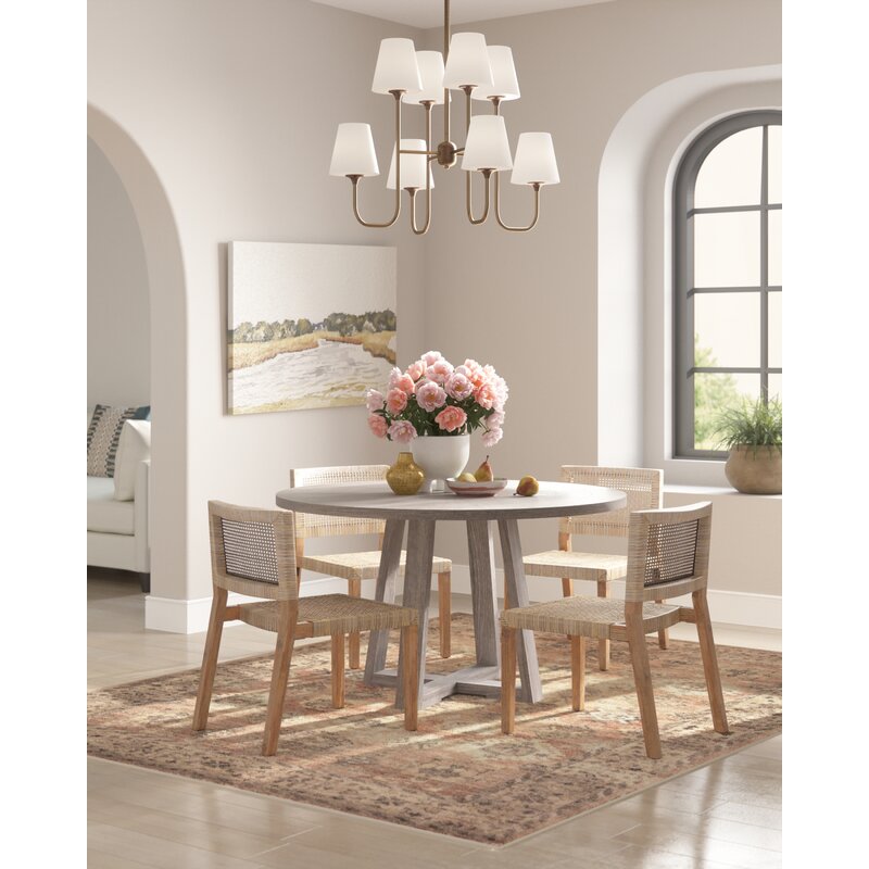 Vega Square Oriental Power Loom Ivory Area Rug-9'x12'