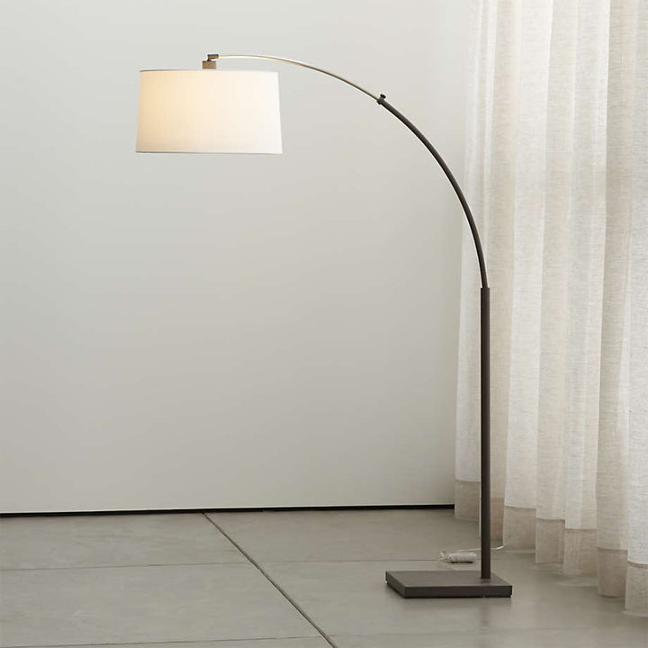 Dexter Arc Floor Lamp with White Shade