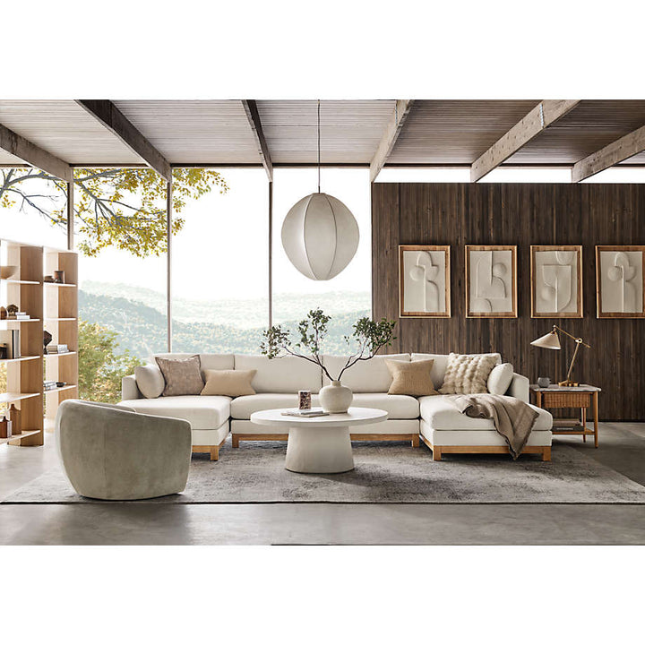 Pacific Wood 3 Piece Corner Sectional Sofa