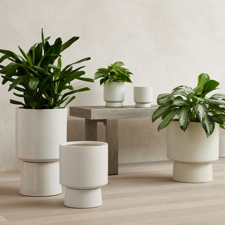 Bishop Ceramic Pedestal Small Floor Planter