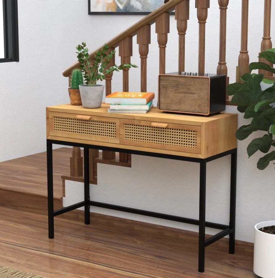 Armands Rustic Console Table with 2 Drawers