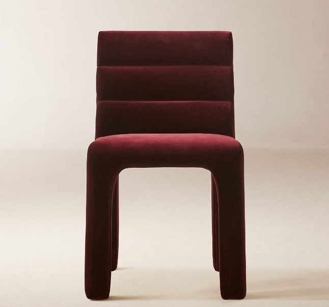 Castell Channeled Burgundy Upholstered Dining Chair
