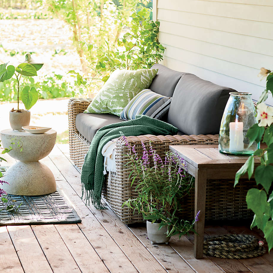 ABACO OUTDOOR SOFA WITH GRAPHITE SUNBRELLA