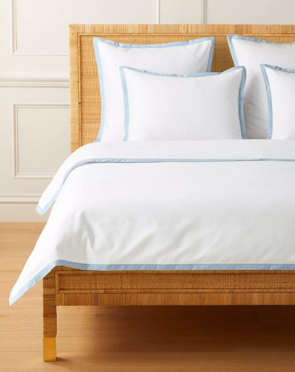Border Frame Sateen Sham_Coastal Blue