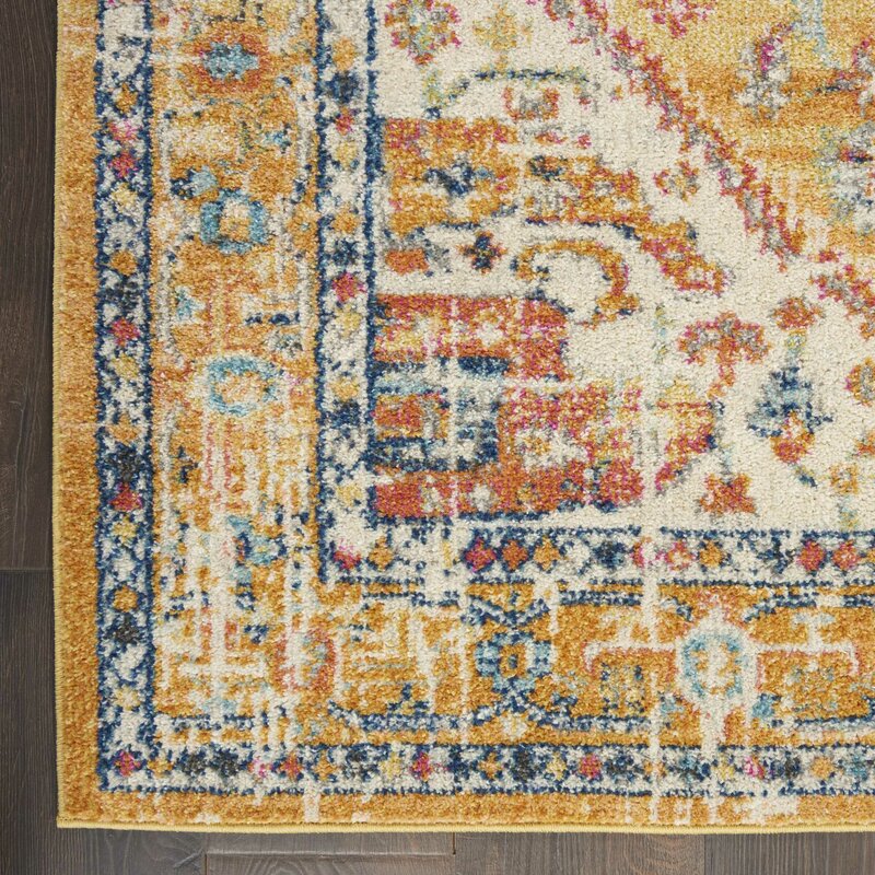 Baylee Oriental Yellow Ivory Area Rug 8'x10'
