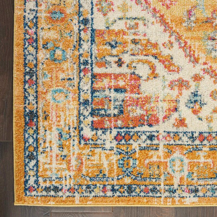 Baylee Oriental Yellow Ivory Area Rug 8'x10'
