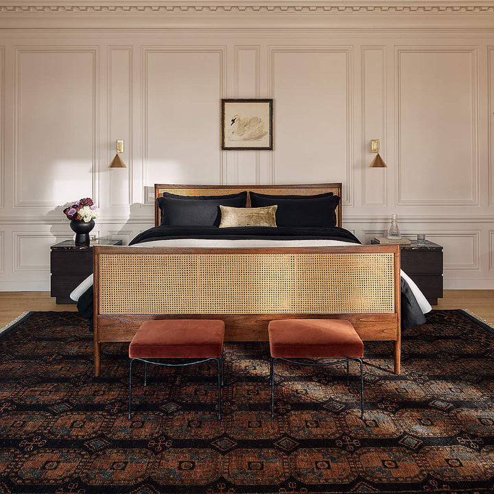 Journey Terracotta Red Velvet Stool