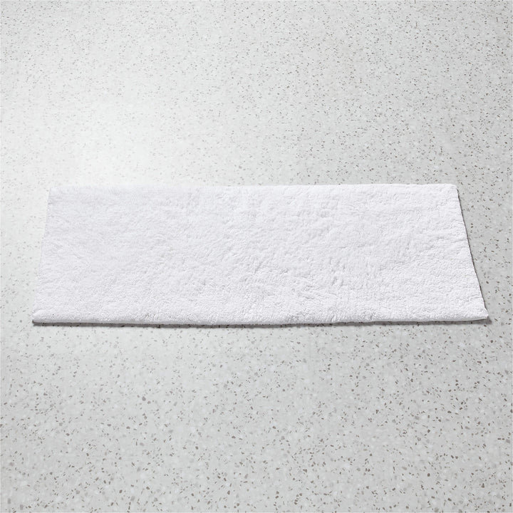 Kalani Organic Cotton White Bath Runner Rug  24x60