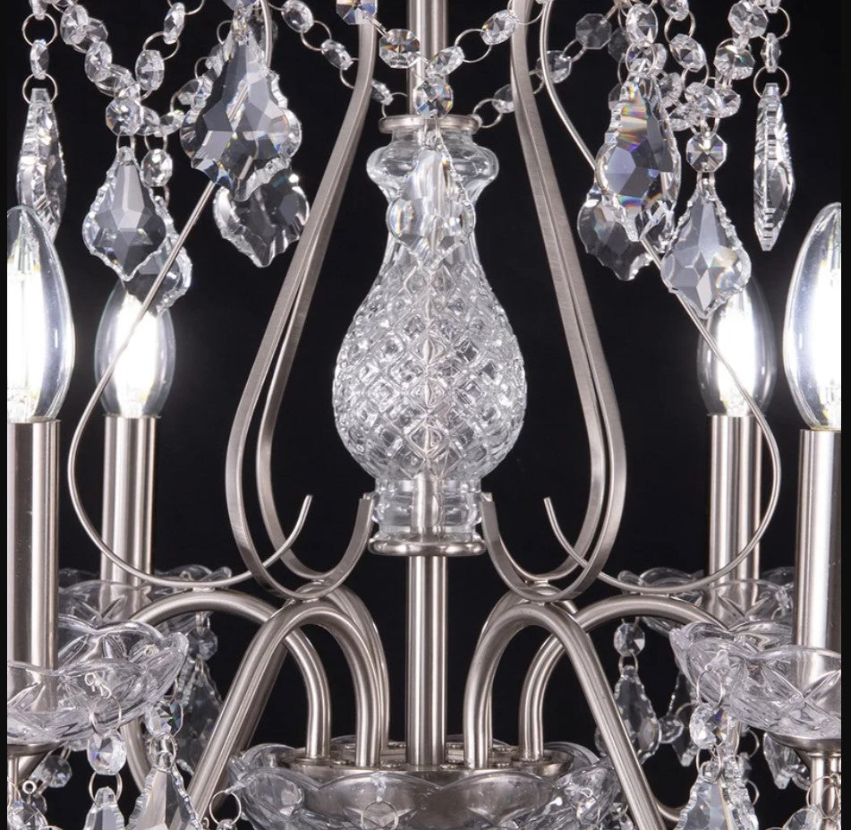 6 Light Crystal Candle Chandelier