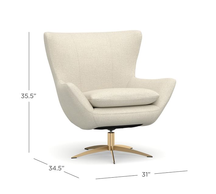 Wells Petite Upholstered Tight Back Swivel Armchair