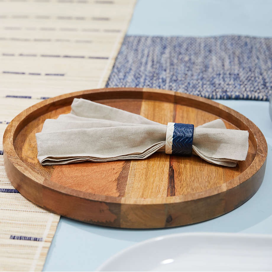 Ike Wooden Round Decorative Tray 15