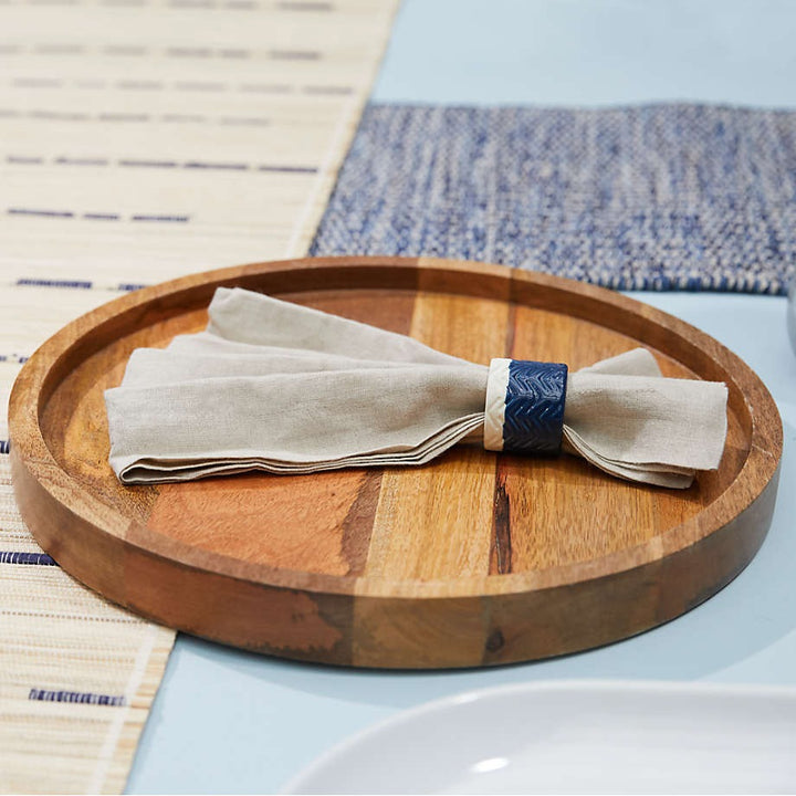 Ike Wooden Round Decorative Tray 15