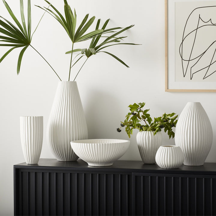 Sanibel White Textured Ceramic Vases 5