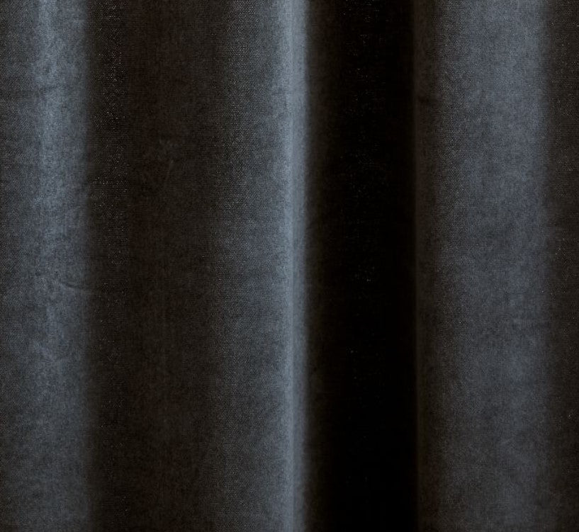 Cotton Velvet Curtain Stormy Blue