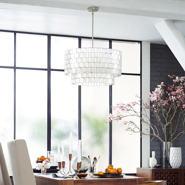 Capiz Zigzag Chandelier