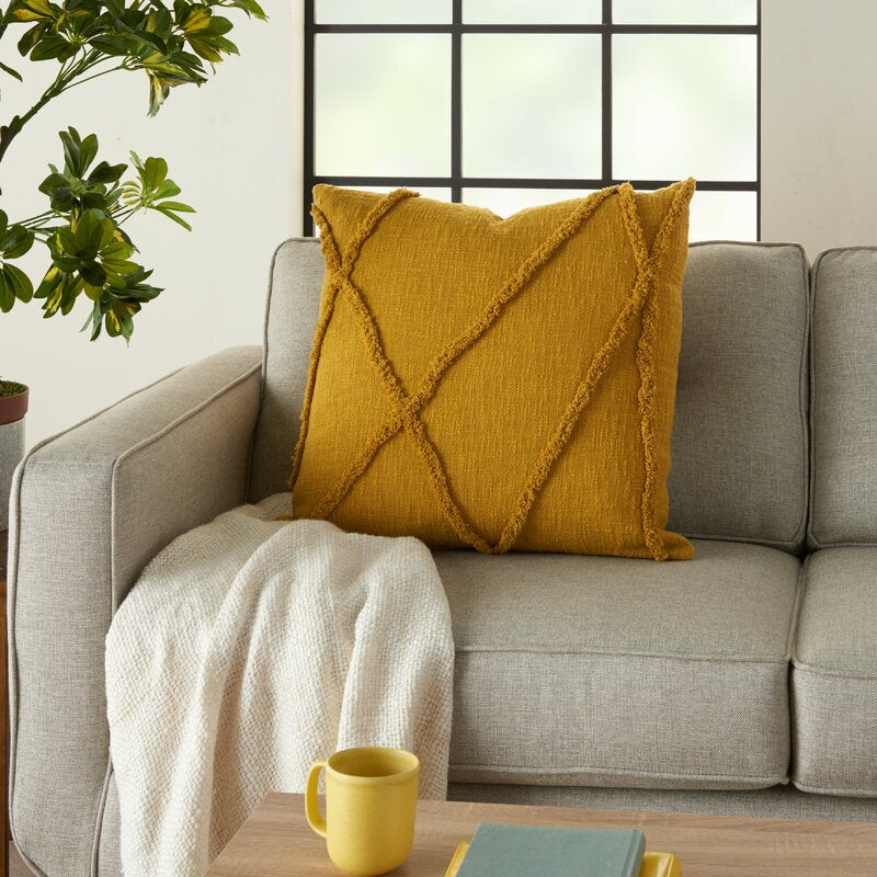 Remi Abstract Square Cotton Pillow Cover And Insert